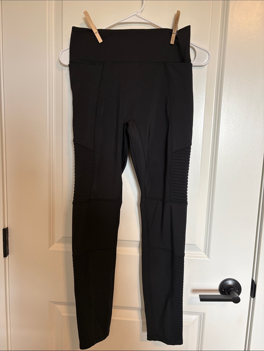 Fabletics Black Ribbed-Panel High Waist Leggings